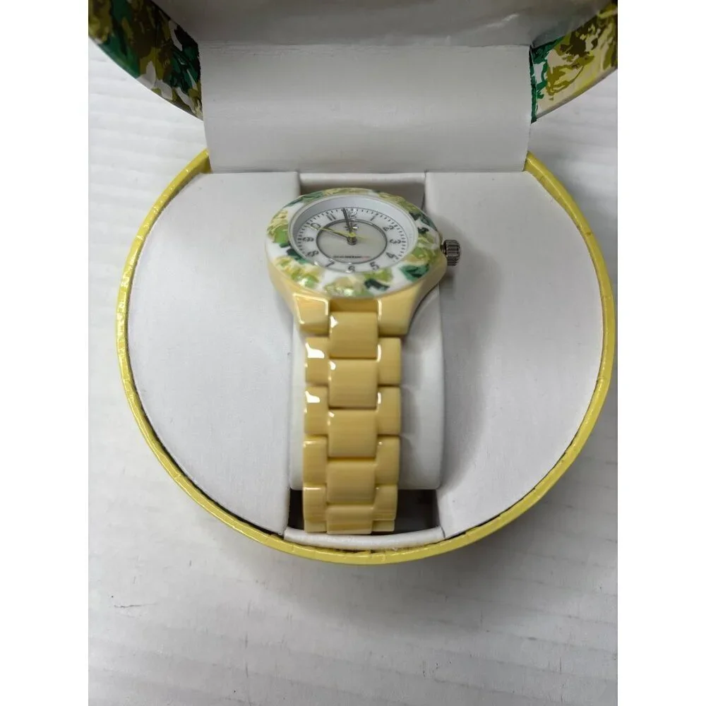 ISAAC MIZRAHI LIVE Yellow Ceramic Quartz Analog Watch